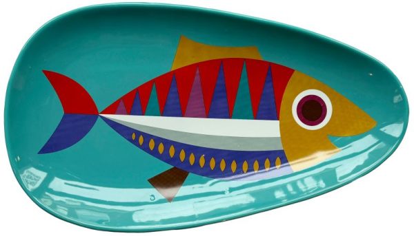 KK.80006 Kitsch kitchen plate large Sealife long fish