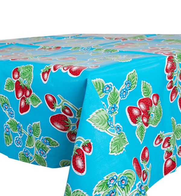 TZ0047 - Oilcloth Fresas L blue 1,20